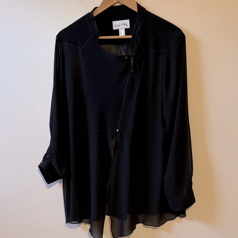 Joseph Ribkoff Black Asymmetrical Blouse